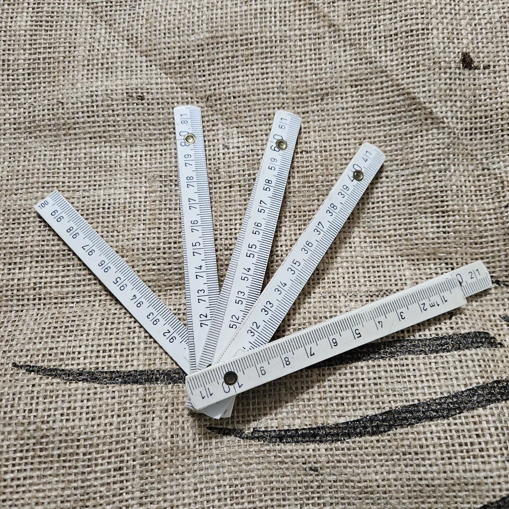 Centimeter Ruler Vintage White Plastic Folding Rule from Germany Measure - Picture 2 of 12